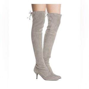Stuart Weitzman Tiemodel over-the-knee boots in a gray suede color size 36